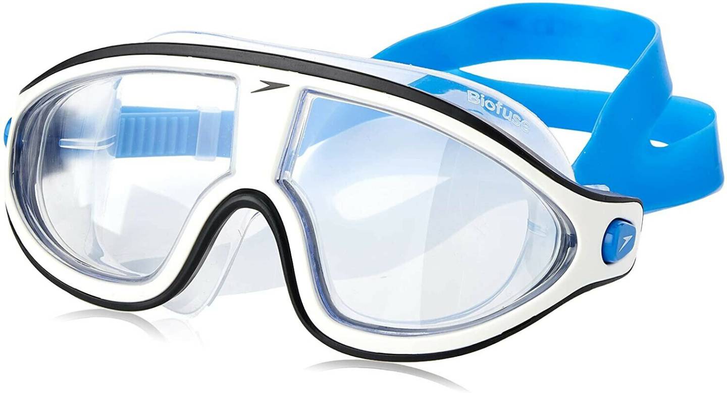 Accessori nuoto sportland Speedo Biofse Rift Mask Goggles bondi blue white clear